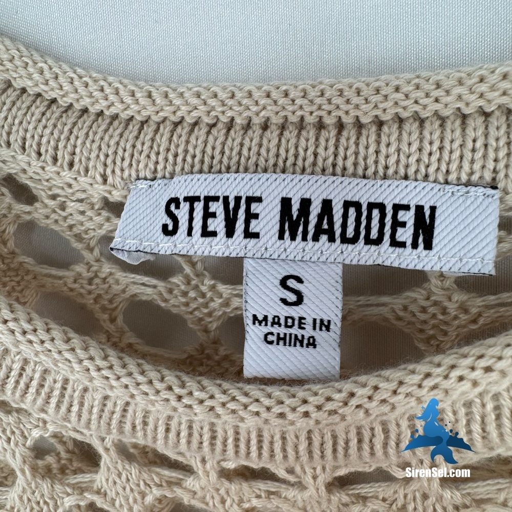 1271 NWT STEVE MADDEN Crochet Top – Small – Beige - Picture 4 of 16